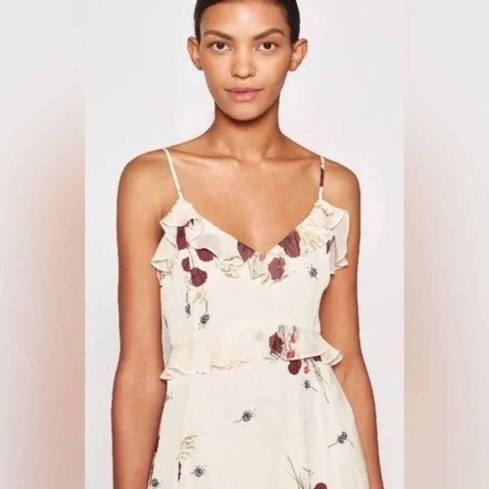 Joie JOIE NWT Joie Cassiel Floral 100% Silk Ruffle Maxi Dress in Size L / US 10 / IT 46 - 8 Thumbnail