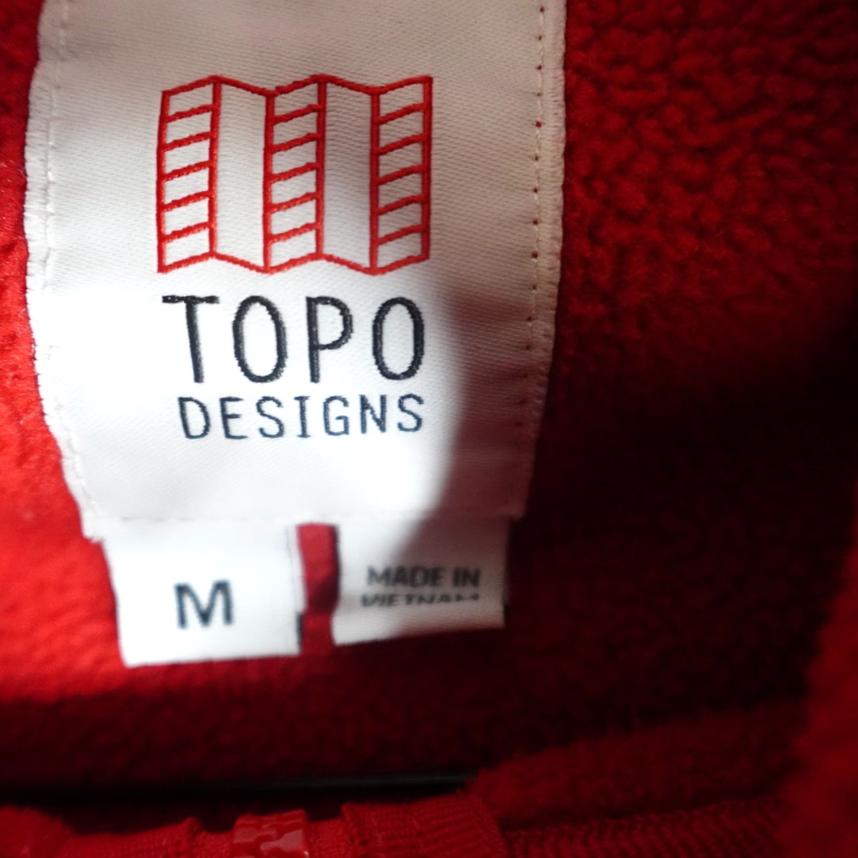 Topo Designs Topo Designs Jacket Hooded Red Medium Full Zip Fleece Size US M / EU 48-50 / 2 - 3 Thumbnail