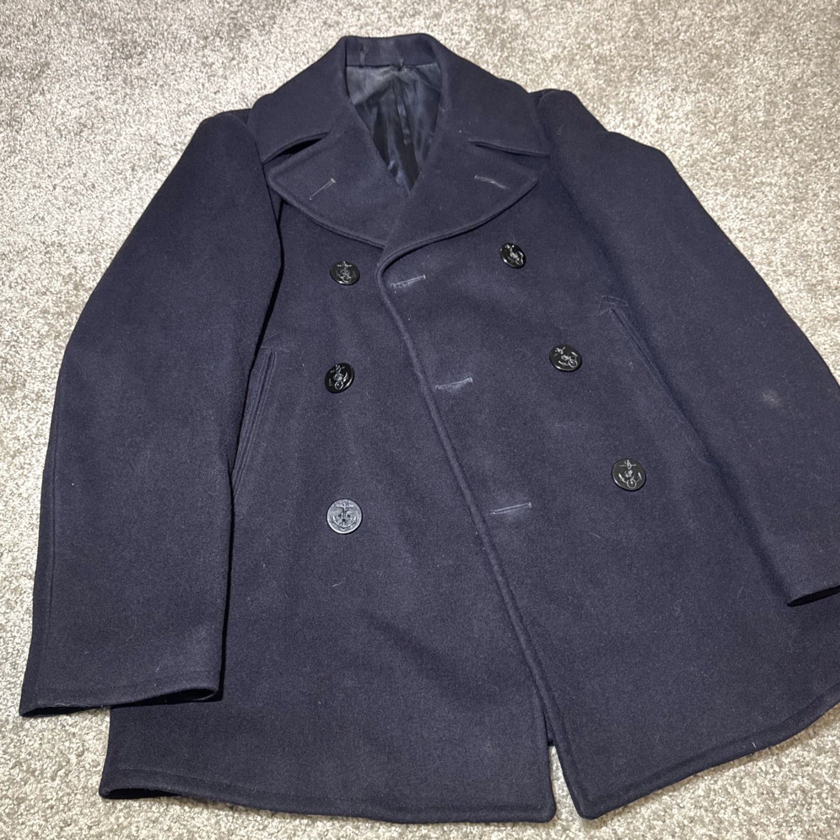 Vintage VINTAGE US Navy Pea Coat Mens 36 100% Wool Trenton Sportswear 1968 Blue Size US XXS / EU 40 - 4 Thumbnail