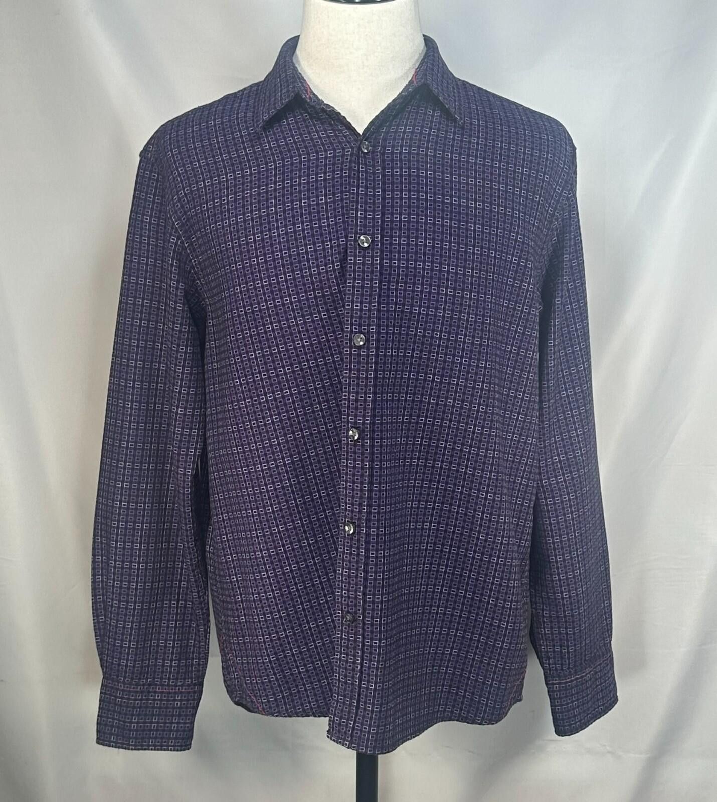 Italia Independent Vintage Italia 100% Cotton Checked Button Up Purple Mens L Size US L / EU 52-54 / 3 - 1 Thumbnail