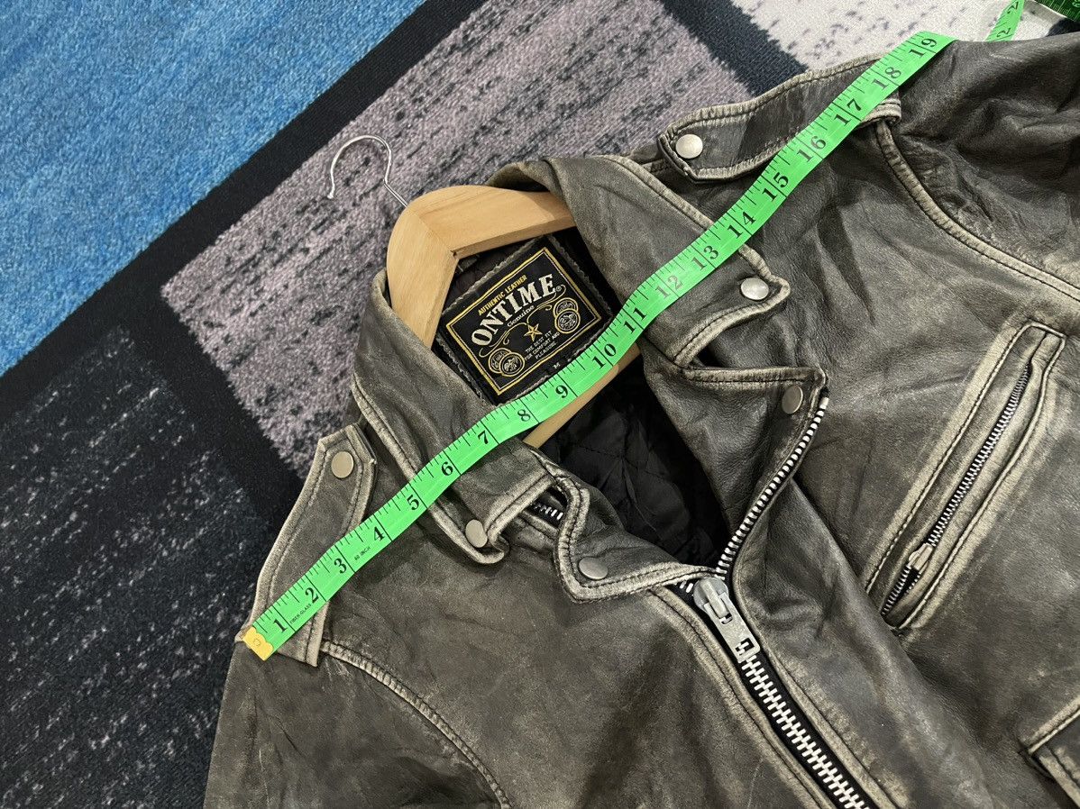 Japanese Brand Vintage On Time Real Leather Jacket Size US M / EU 48-50 / 2 - 21 Thumbnail