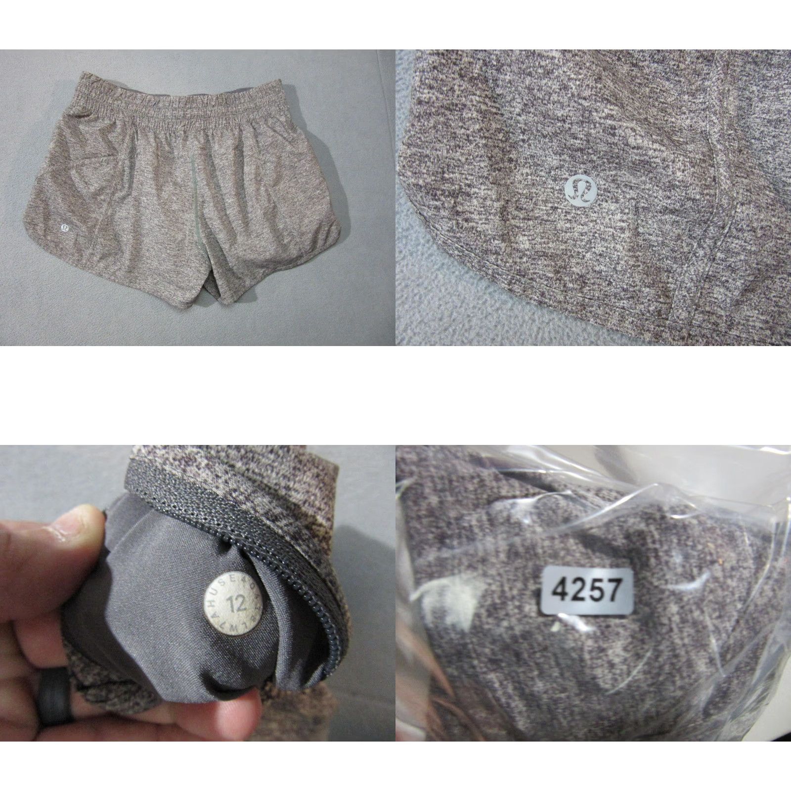 Lululemon Lululemon Shorts Womens 12 Gray Heathered Lined Zip Pocket Running Athletic Size 34" / US 12 / IT 48 - 8 Thumbnail