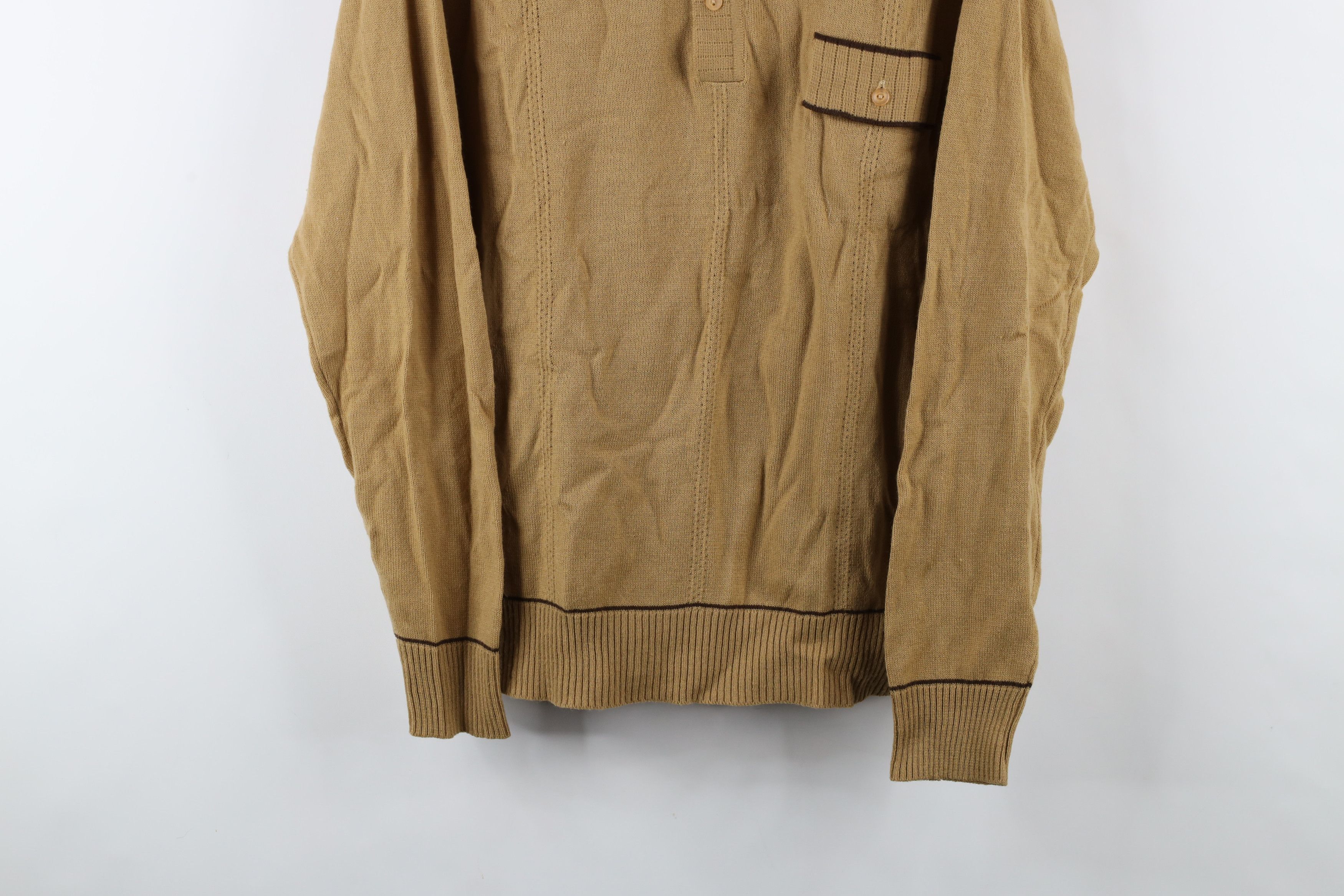 Vintage Vintage 60s 70s Rockabilly Collared Pullover Sweater Brown Size US XL / EU 56 / 4 - 3 Thumbnail