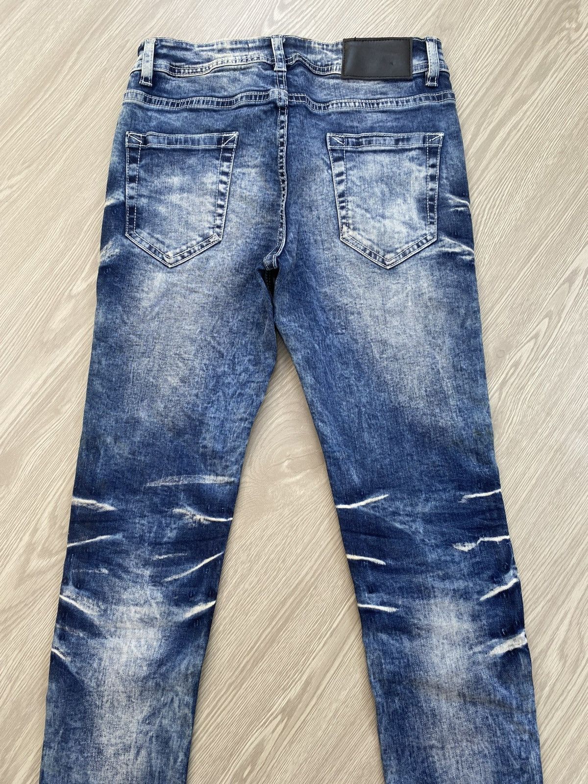 If Six Was Nine × Le Grande Bleu (L.G.B.) × Tornado Mart 2000s Cavaria Fuga Clawmark Nice Faded Skinny Jeans Size US 26 / EU 42 - 17 Thumbnail