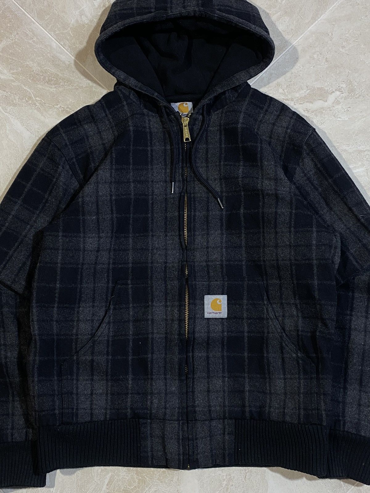 Carhartt × Vintage Vintage Carhartt Wool Checked Hooded Active Jacket Size US M / EU 48-50 / 2 - 3 Thumbnail