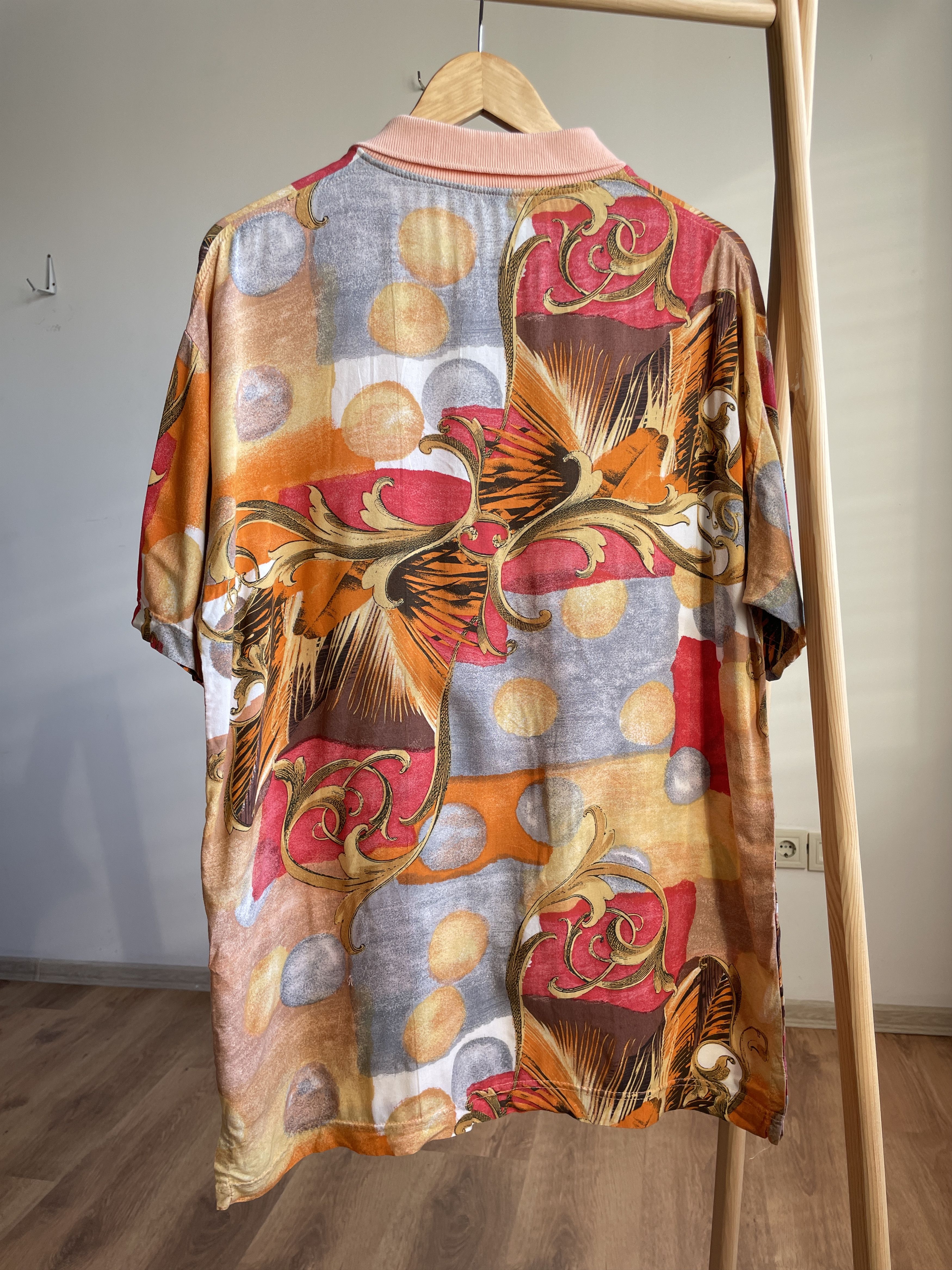 Giorgio Armani Giorgio Armani VTG 80s Baroque All Over Print Polo T-Shirt Size US L / EU 52-54 / 3 - 2 Thumbnail