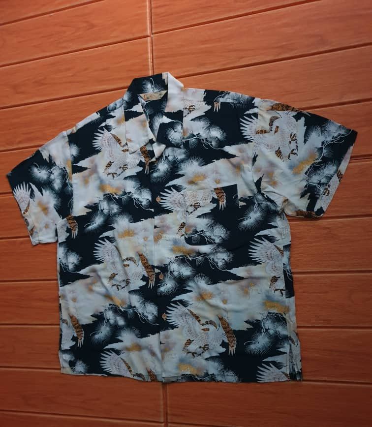 Japanese Brand This men Eagle yakuza style Japanese Hawaiian shirt Size US XL / EU 56 / 4 - 5 Thumbnail
