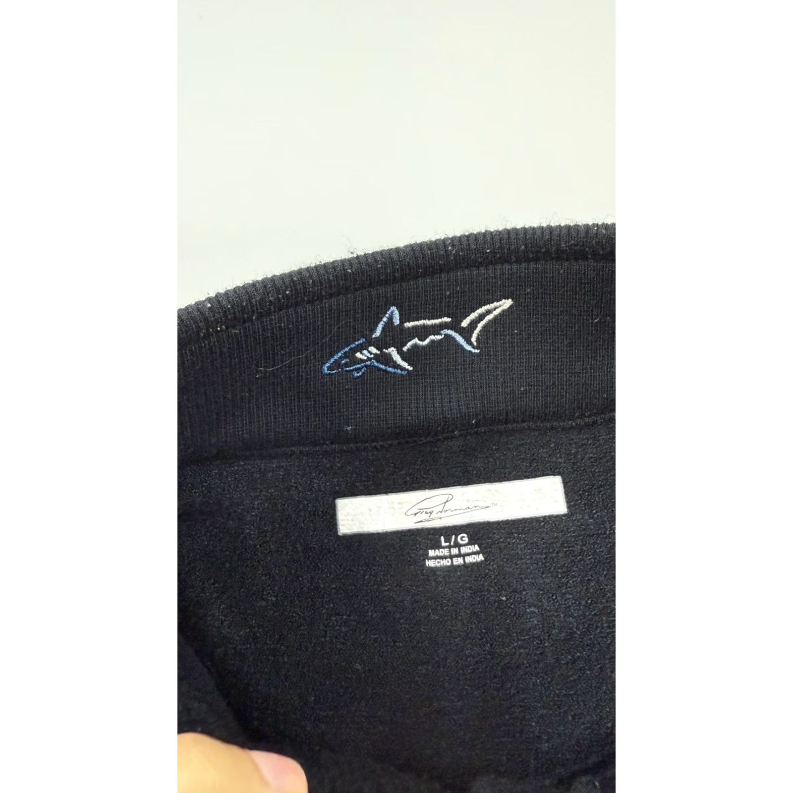 Logo 7 Greg Norman Pullover Mens L Black 1/4 Zip Fleece Shark Logo Outdoor Golf Shirt Size US L / EU 52-54 / 3 - 4 Thumbnail