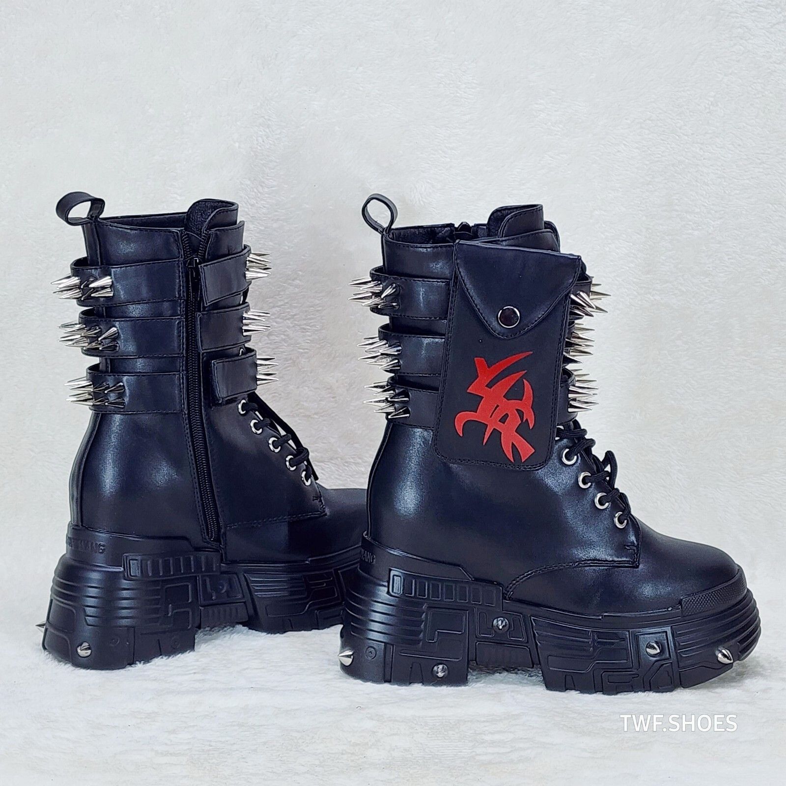 Other Anthony Wang Blackest Night Cyber Punk Goth Mid Calf Platfor Size US 8.5 / IT 38.5 - 1 Thumbnail