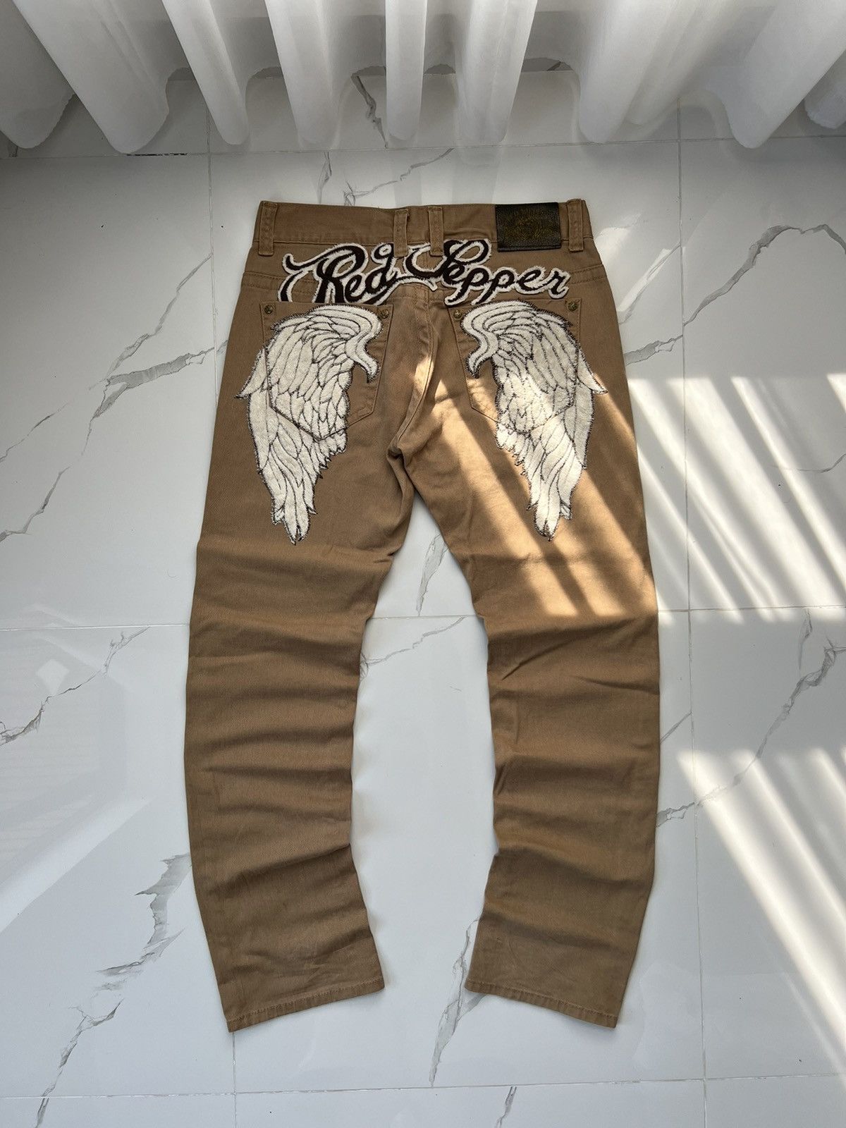 Japanese Brand 90's RARE RED PEPPER WINGS JAPAN PANTS Y2K AVANT-GARDE Size US 31 - 1 Thumbnail