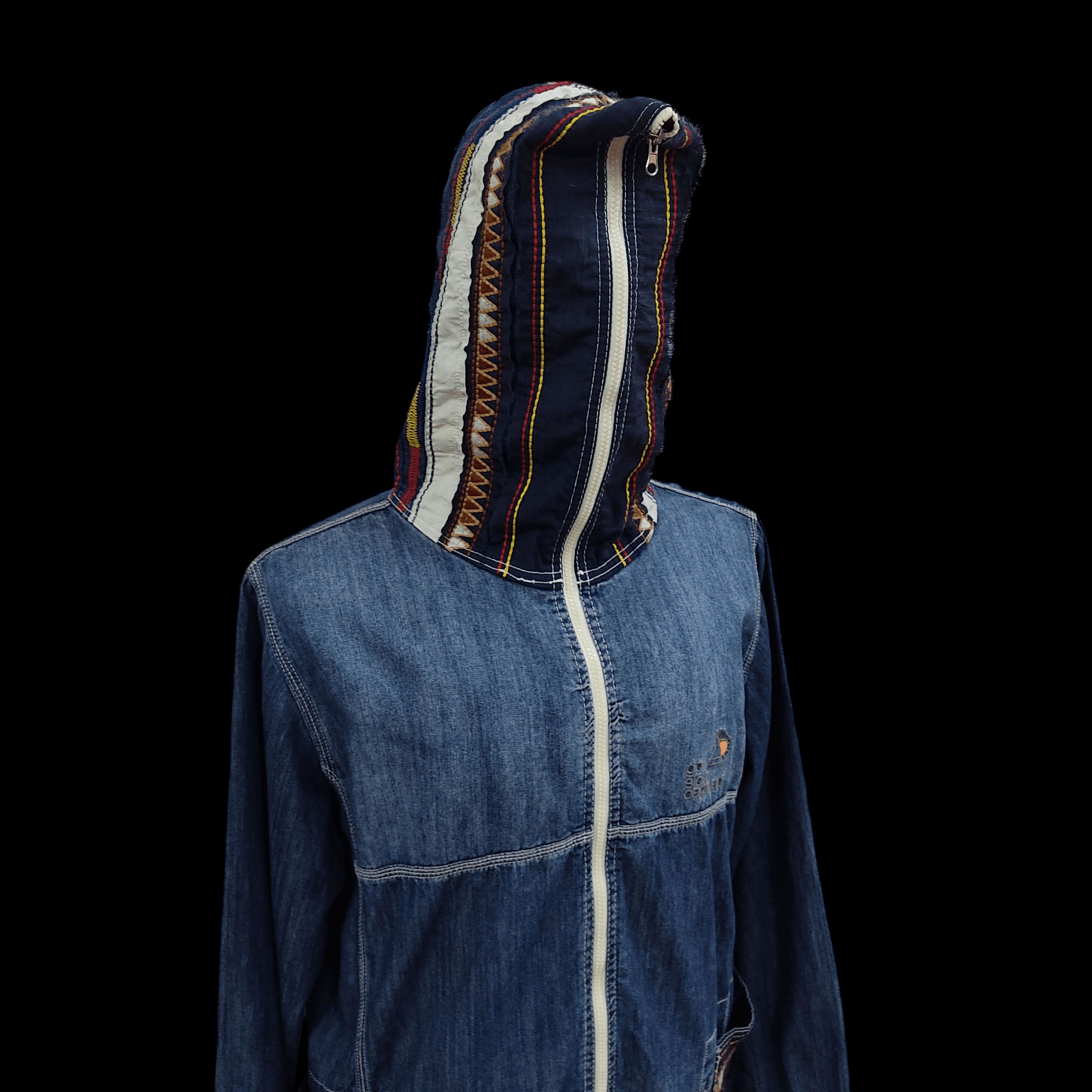 go slow caravan Native Embroidery Denim Mt. Parka Jacket Size US XL / EU 56 / 4 - 3 Thumbnail
