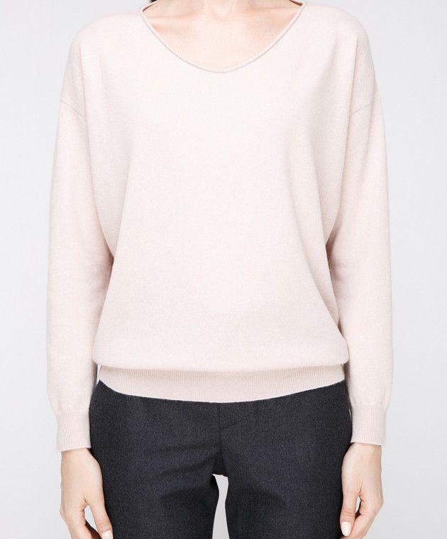 Brunello Cucinelli Brunello Cucinelli Cashmere Sweater V-neck Jumper Pullover Size L / US 10 / IT 46 - 1 Thumbnail