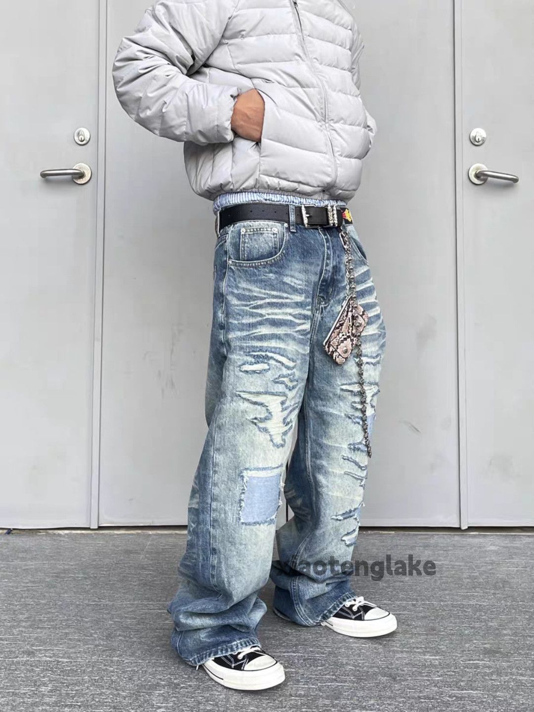 Jean zx vintage washed faded punk ripped damaged jeans Size US 32 / EU 48 - 5 Thumbnail