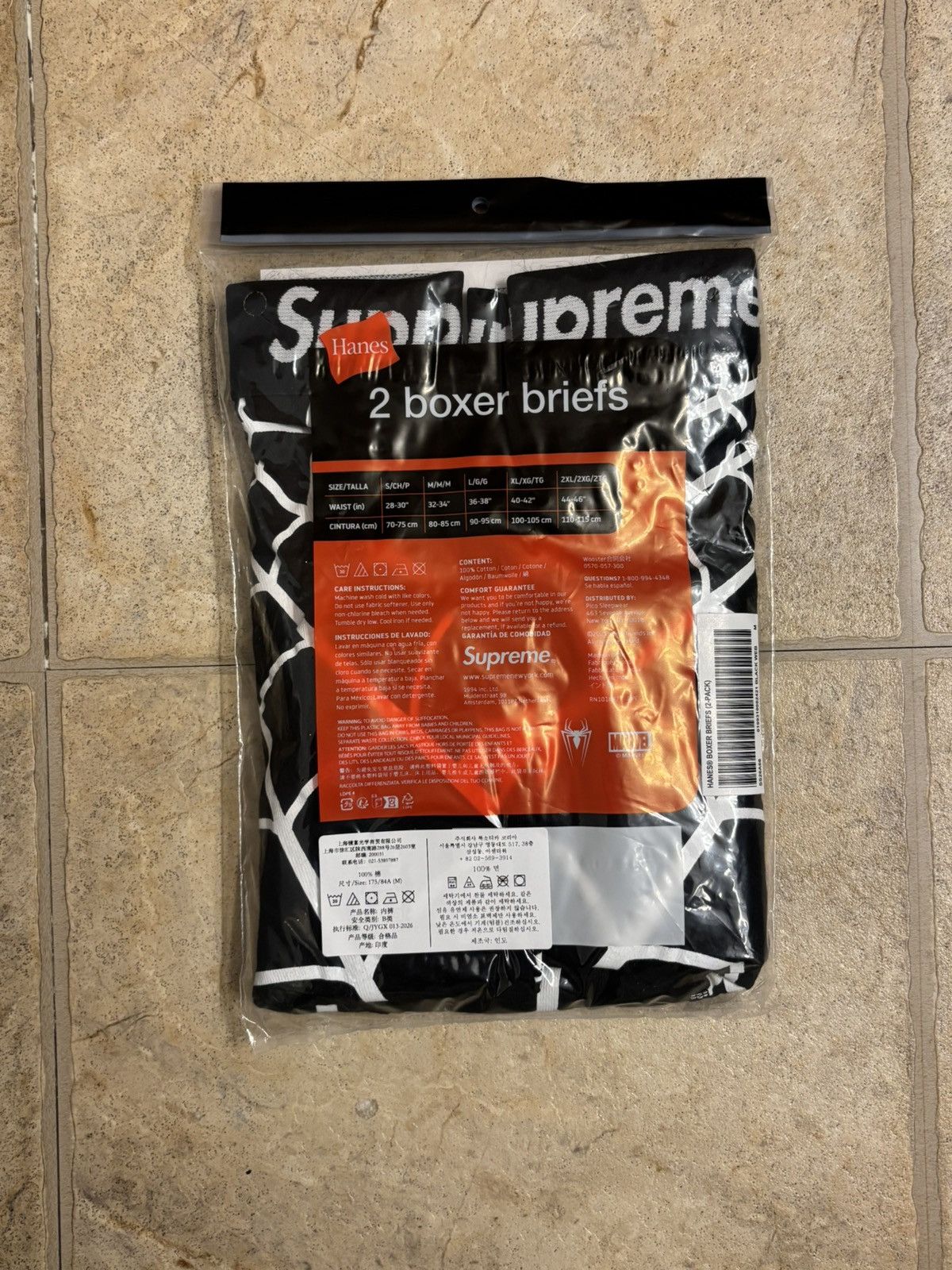 Supreme Supreme®/Hanes® Spider-Man Boxer Briefs (2 Pack) Black Size 32 - 5 Thumbnail