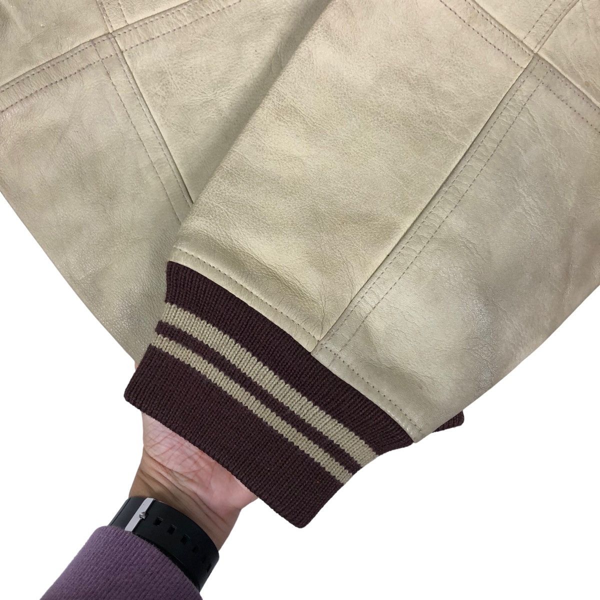 Issey Miyake 🔥90’s Vintage Varisty Jacket Men’s Melrose Leather Big Logo Size US L / EU 52-54 / 3 - 12 Thumbnail