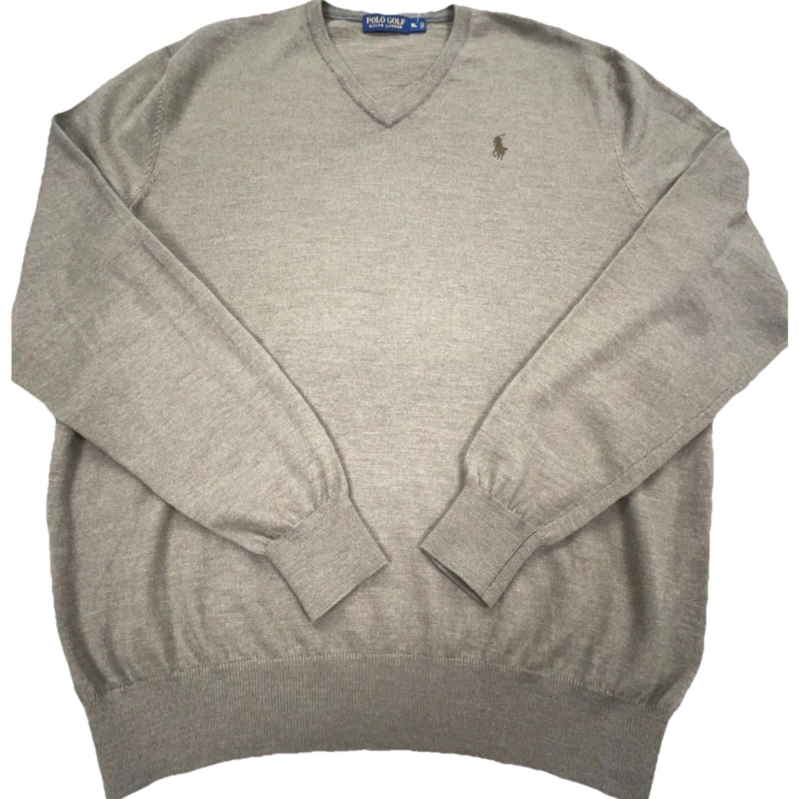 Polo Ralph Lauren Polo Ralph Lauren Polo Golf Sweater Men XL Brown Merino Wool V-Neck Pullover Size US XL / EU 56 / 4 - 2 Thumbnail