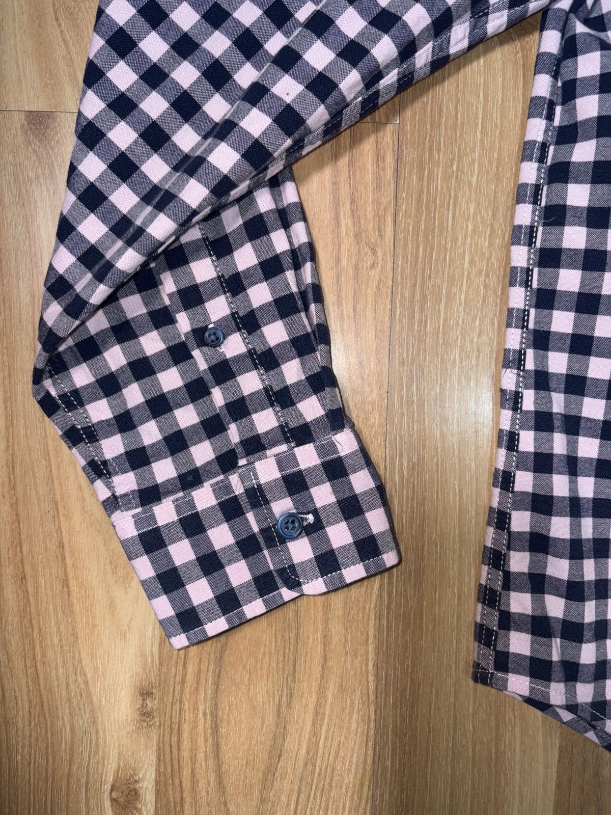 Old Navy Old Navy Slim Fit Stretch Oxford Shirt - Navy/Pink Gingham Size US XL / EU 56 / 4 - 4 Thumbnail