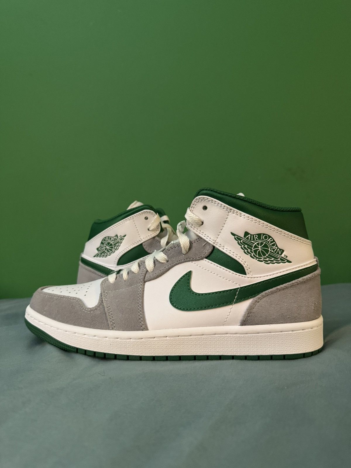 Nike Jordan 1 mid grey green 2021 Size US 9 / EU 42 - 1 Thumbnail