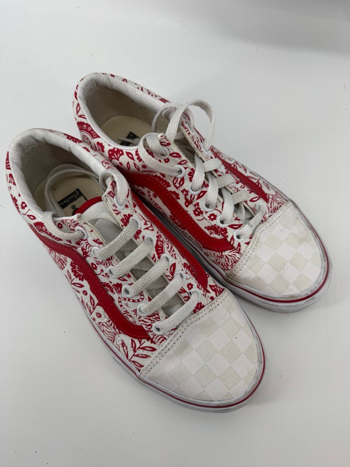 Vans VANS Custom YEAR OF THE TIGER Sneakers White/Red Old Skool Size US 7 / IT 37 - 2 Thumbnail