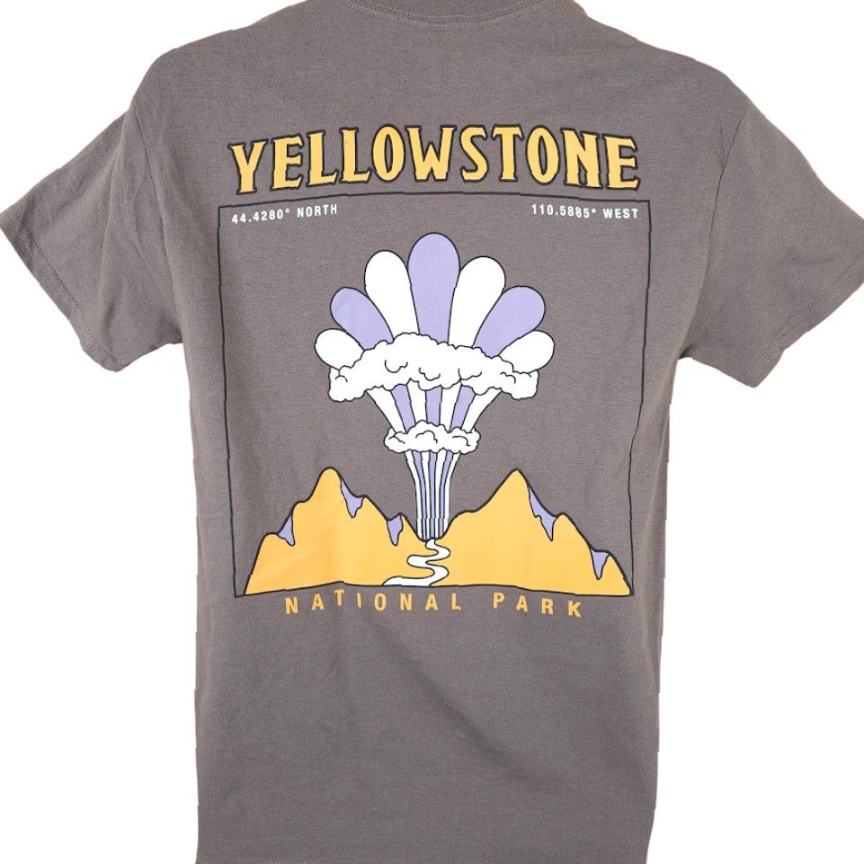 Vintage Yellowstone National Park Mens T Shirt Small Gray Old Faithful Geyser Size US S / EU 44-46 / 1 - 4 Thumbnail