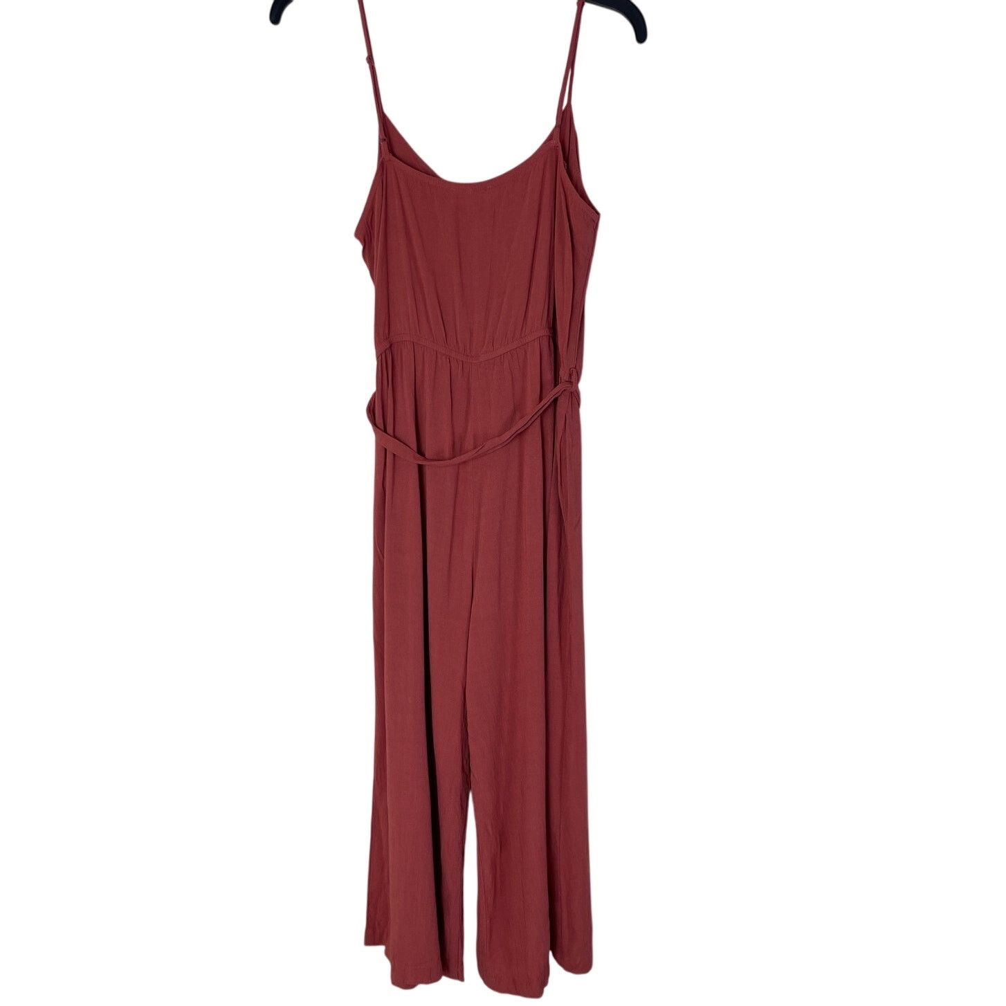 Other Becool Brown Wide Leg Jumpsuit - V-Neck Tie Waist - Size L Size 22" - 8 Thumbnail