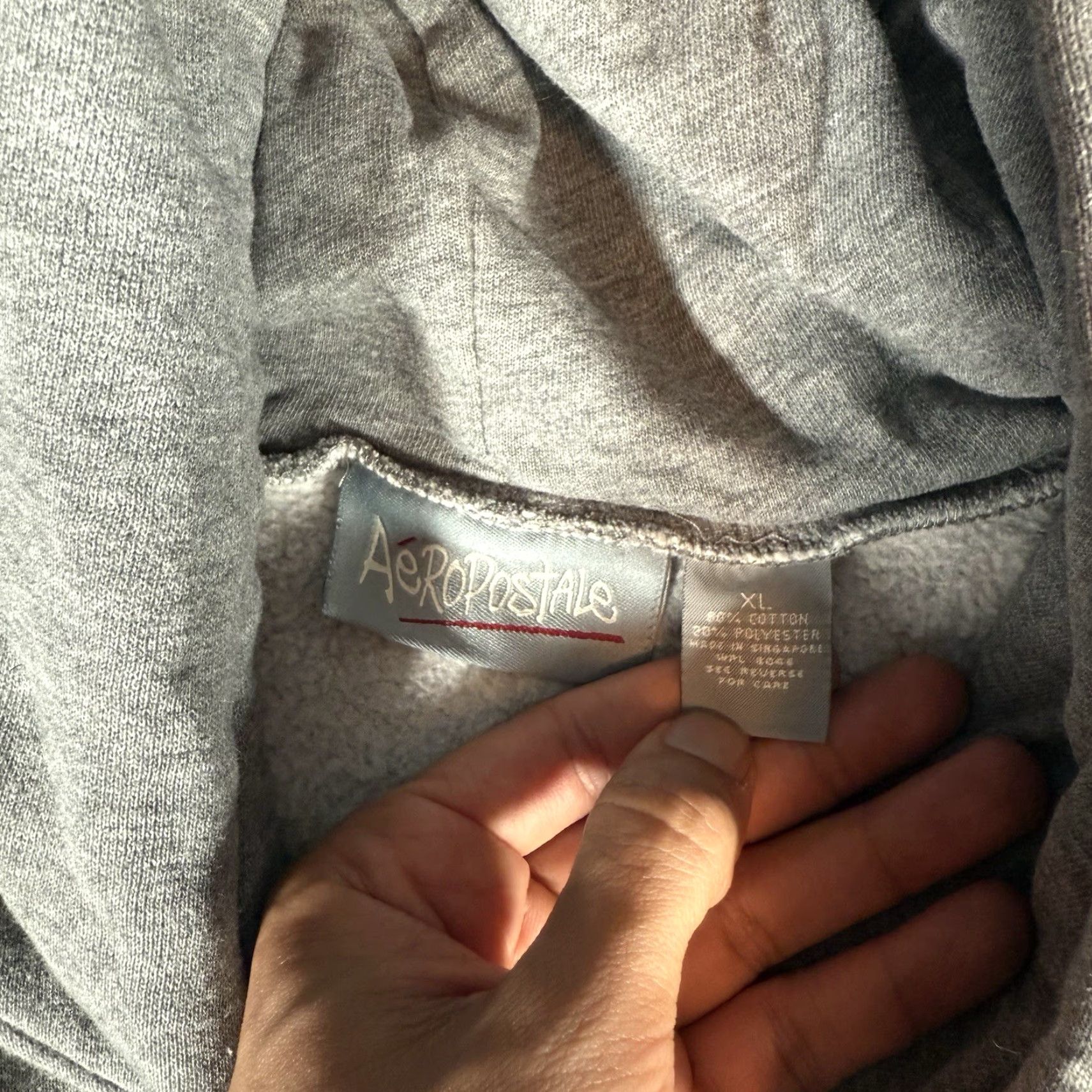 Aeropostale Vintage Aeropostale NYC Script Logo Hoodie Mens XL Grunge Gray Y2K Size US XL / EU 56 / 4 - 3 Thumbnail