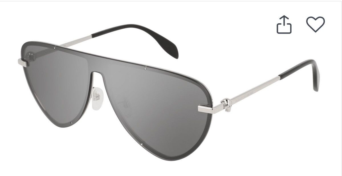 Alexander McQueen Alexander McQueen AM0157SA-003 Shield Sunglasses Size ONE SIZE - 1 Thumbnail