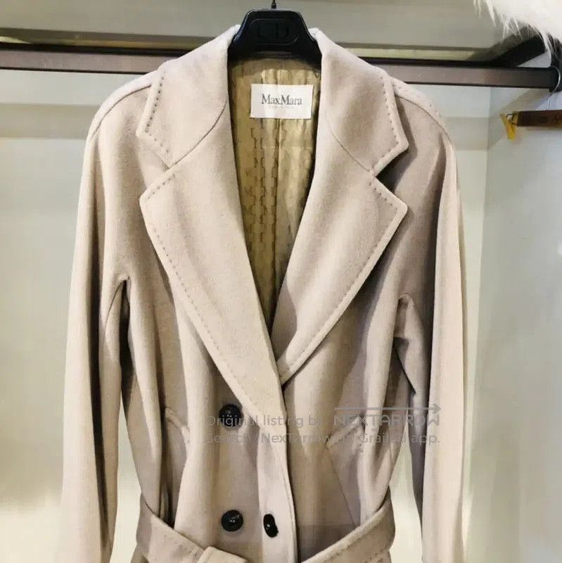 Max Mara MaxMara Light Gray Wool Women's Trench Coat . Size M / US 6-8 / IT 42-44 - 3 Thumbnail