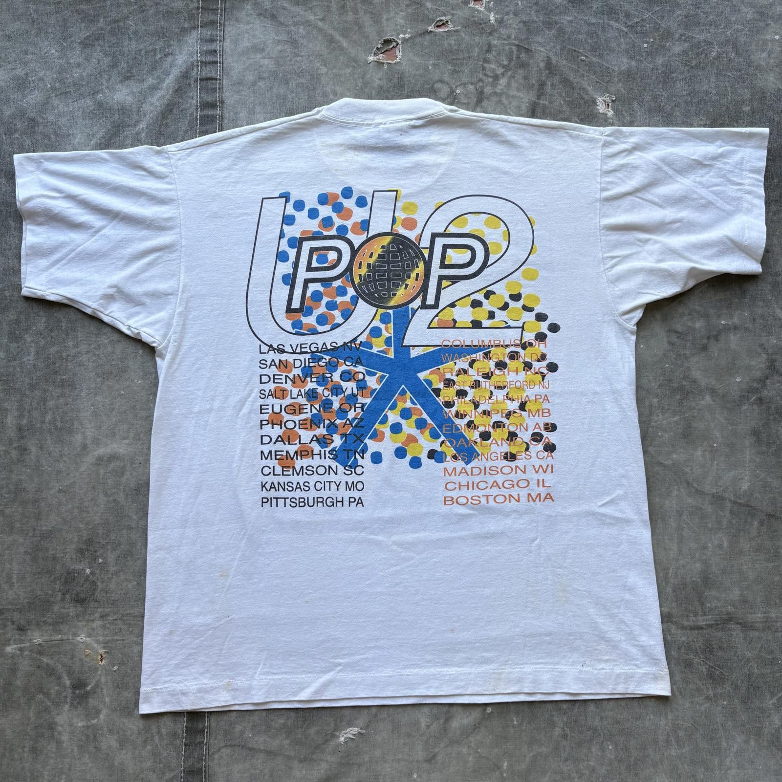 Band Tees Vintage 90s U2 Pop Mart Tour Unique Rock Band Music Shirt Size US XL / EU 56 / 4 - 2 Thumbnail
