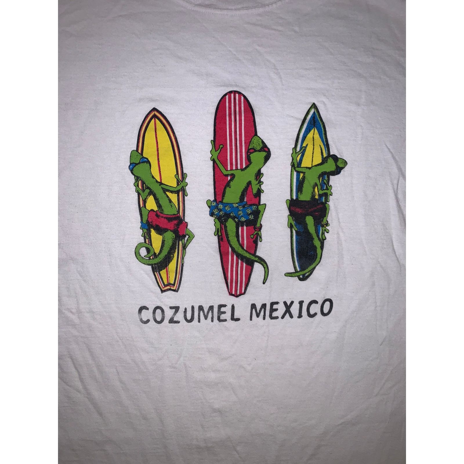 Other × Vintage Cozumel Mexico Tourist T Shirt XL White Gecko Surfboard Tee Size US XL / EU 56 / 4 - 2 Thumbnail