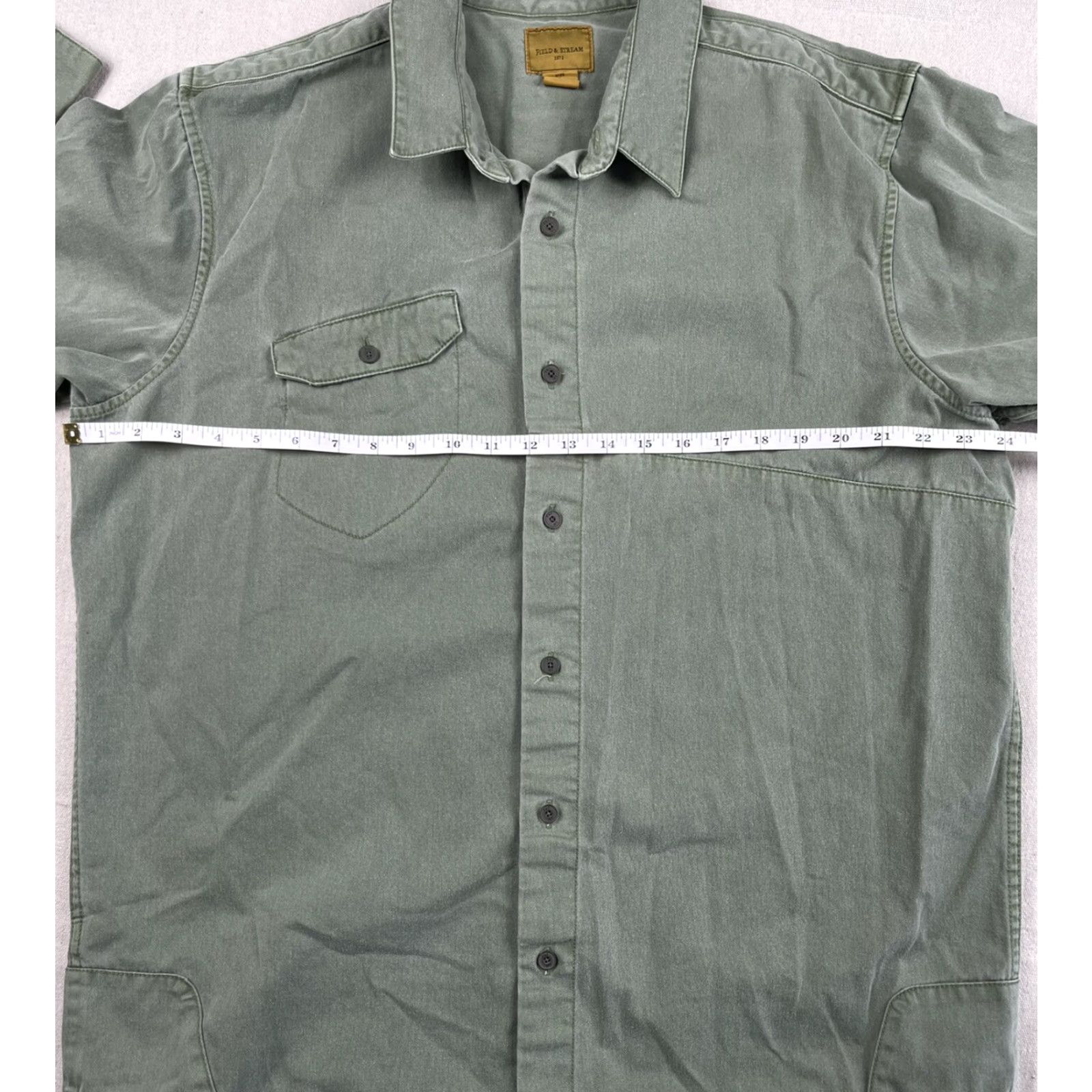 Vintage Field & Stream Men's Canvas Fishing Button Up Shirt Long Sleeve Casual Green Size L Size US L / EU 52-54 / 3 - 4 Thumbnail