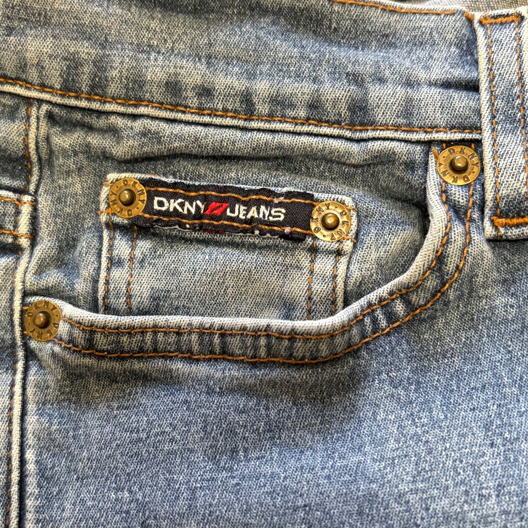 DKNY VINTAGE DKNY Jeans Womens 2R Blue Straight Stretch Denim Low Rise Made in USA Size 26" / US 2 / IT 38 - 7 Thumbnail