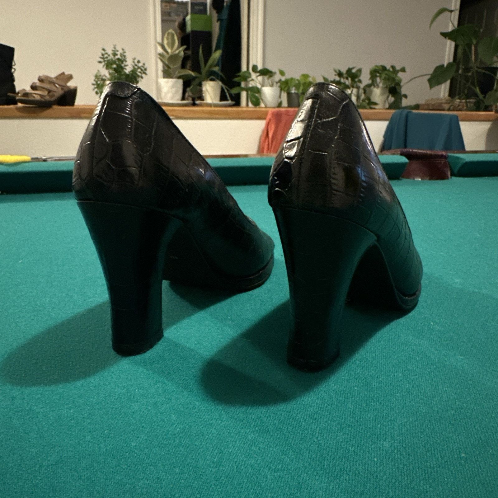 Other Amanda Smith Black Croc Embossed Peep Toe Heels Size 8M Size US 8 / IT 38 - 5 Thumbnail
