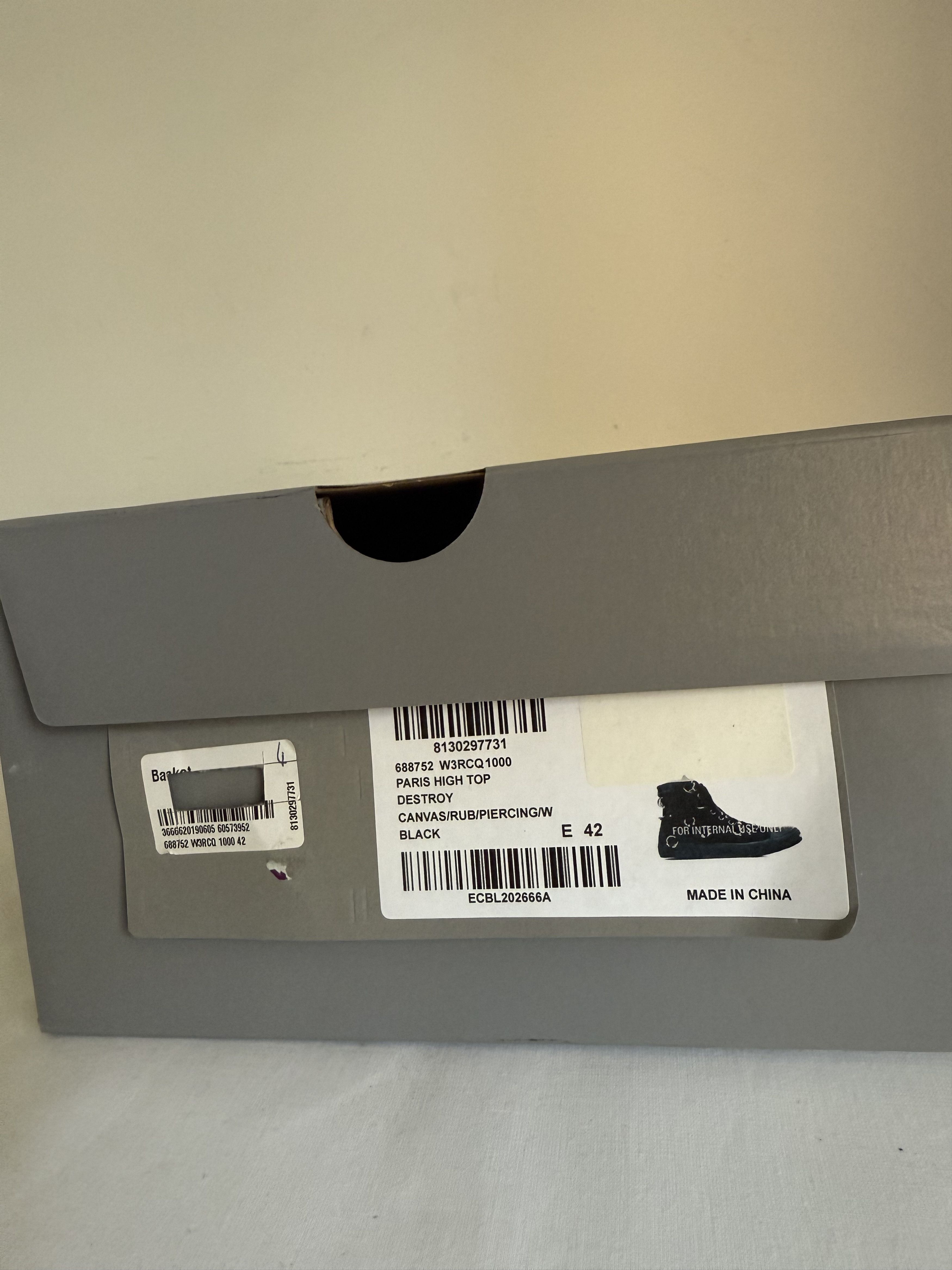Balenciaga Balenciaga Piercing "Paris" High-Top Sneakers Size US 9 / EU 42 - 11 Thumbnail