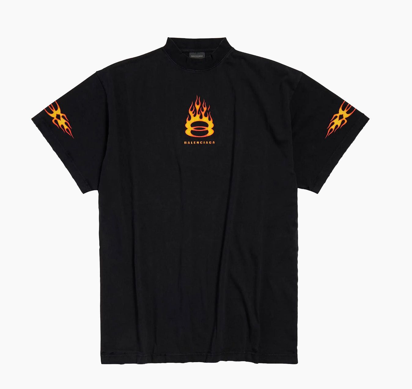 Balenciaga Burning Unity Tee Black Size US L / EU 52-54 / 3 - 1 Thumbnail