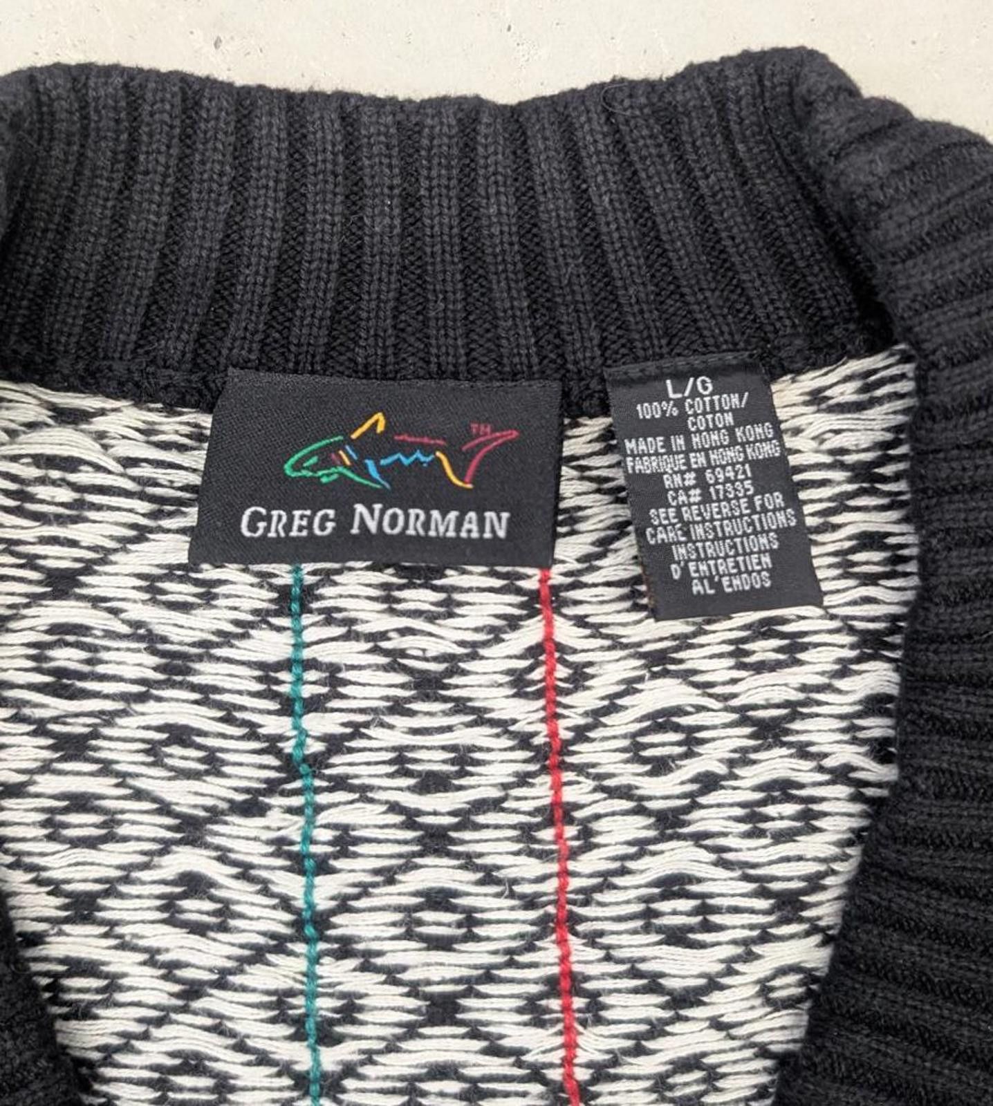 Greg Norman Vintage Greg Norman 3D Knit Black and White Cable Sweater Size US L / EU 52-54 / 3 - 4 Thumbnail