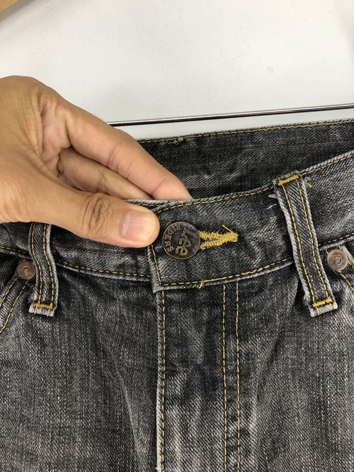 Lee Vintage Lee Distressed Flare Bootcut Faded Black Jeans Size US 28 / EU 44 - 8 Thumbnail