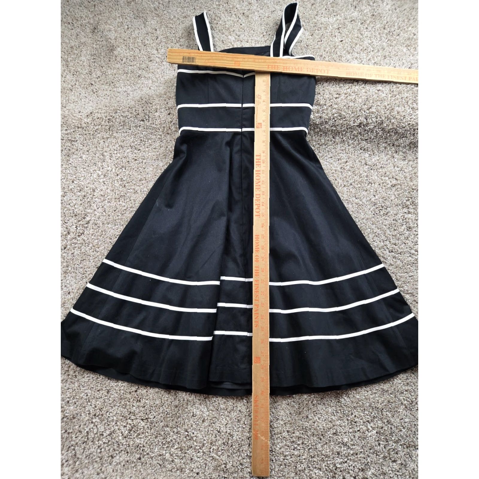 White House Black Market White House Black Market Dress Womens 0 Black Striped Fit Flare Sleeveless Size XS / US 0-2 / IT 36-38 - 7 Thumbnail