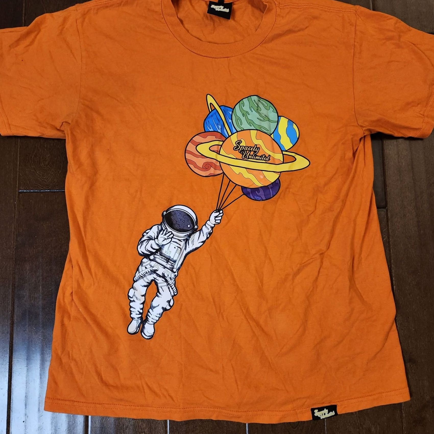 Vintage Spacely Unlimited Men's T-Shirt - Orange, L, Cotton, Short Sleeve, Solid, Space Theme, Regular Fit Size US L / EU 52-54 / 3 - 4 Thumbnail