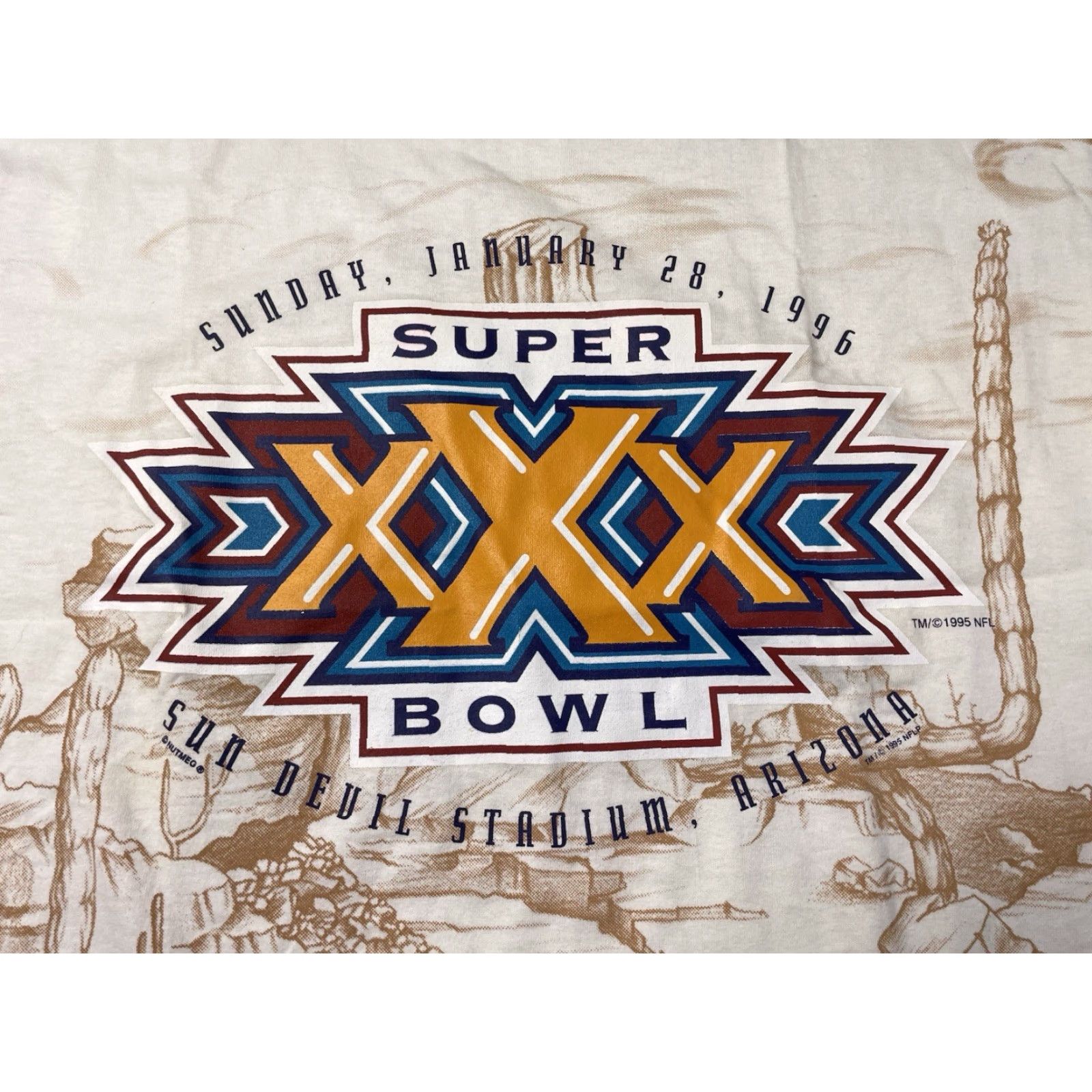 Lee VTG Lee T-Shirt Sports 1990s USA Multicolor Crew Neck Short Sleeve L Cowboys Steeler NFL Super Bowl 30 XXX Graphic Print Size US L / EU 52-54 / 3 - 2 Thumbnail