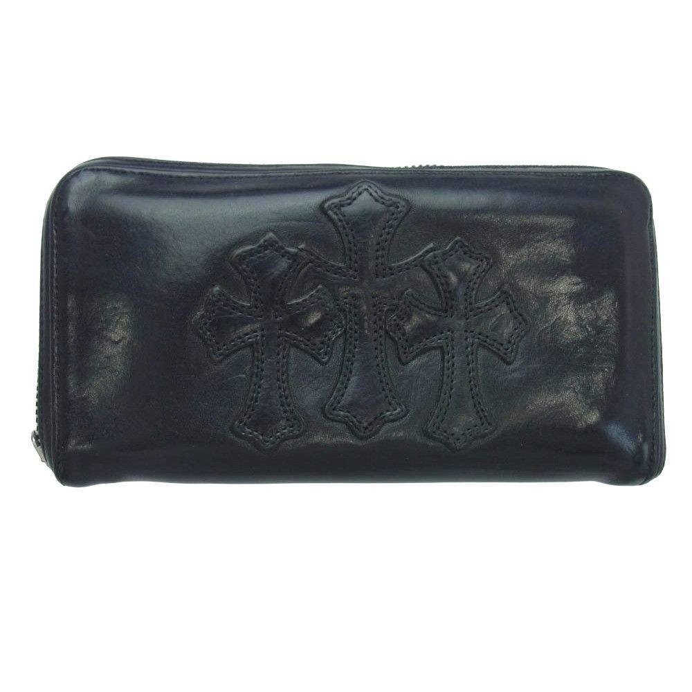 Chrome Hearts Cemetery Cross Patch Round Wallet