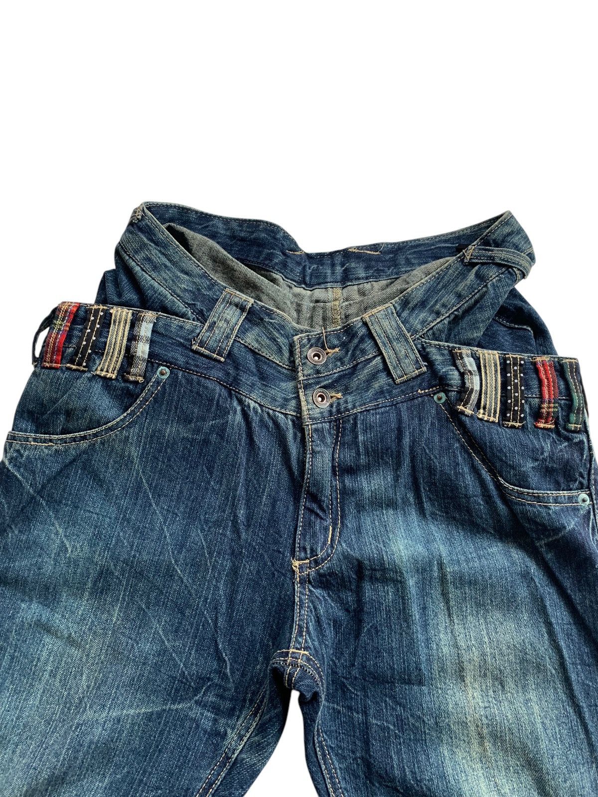 If Six Was Nine DOUBLE WAIST JAPANESE UNKNOWN PUNK STYLE RUSTY DENIM🎌☠️ Size US 30 / EU 46 - 12 Thumbnail
