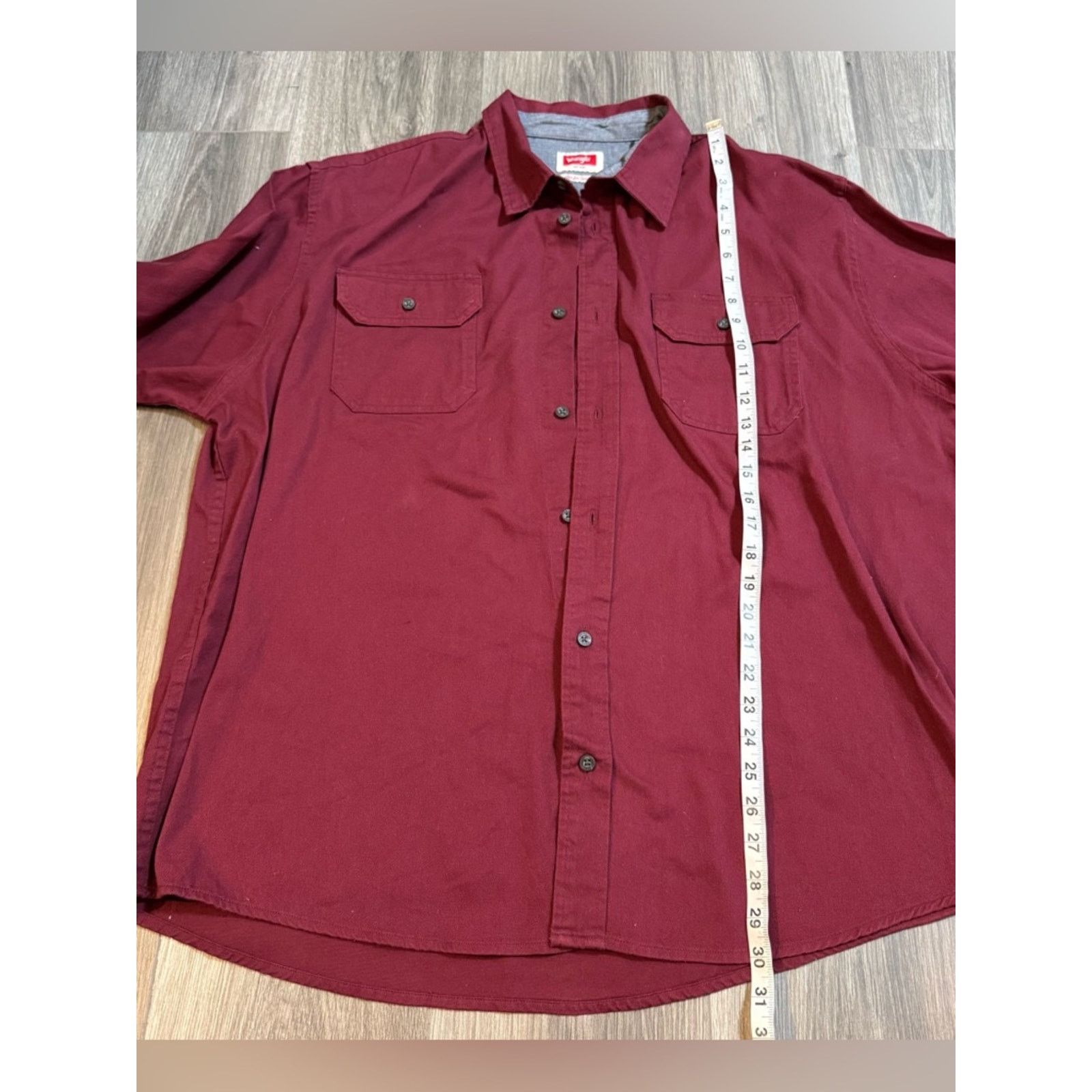 Wrangler Wrangler Flex For Comfort Cotton Burgundy Button Down Sz XL Size US XL / EU 56 / 4 - 8 Thumbnail