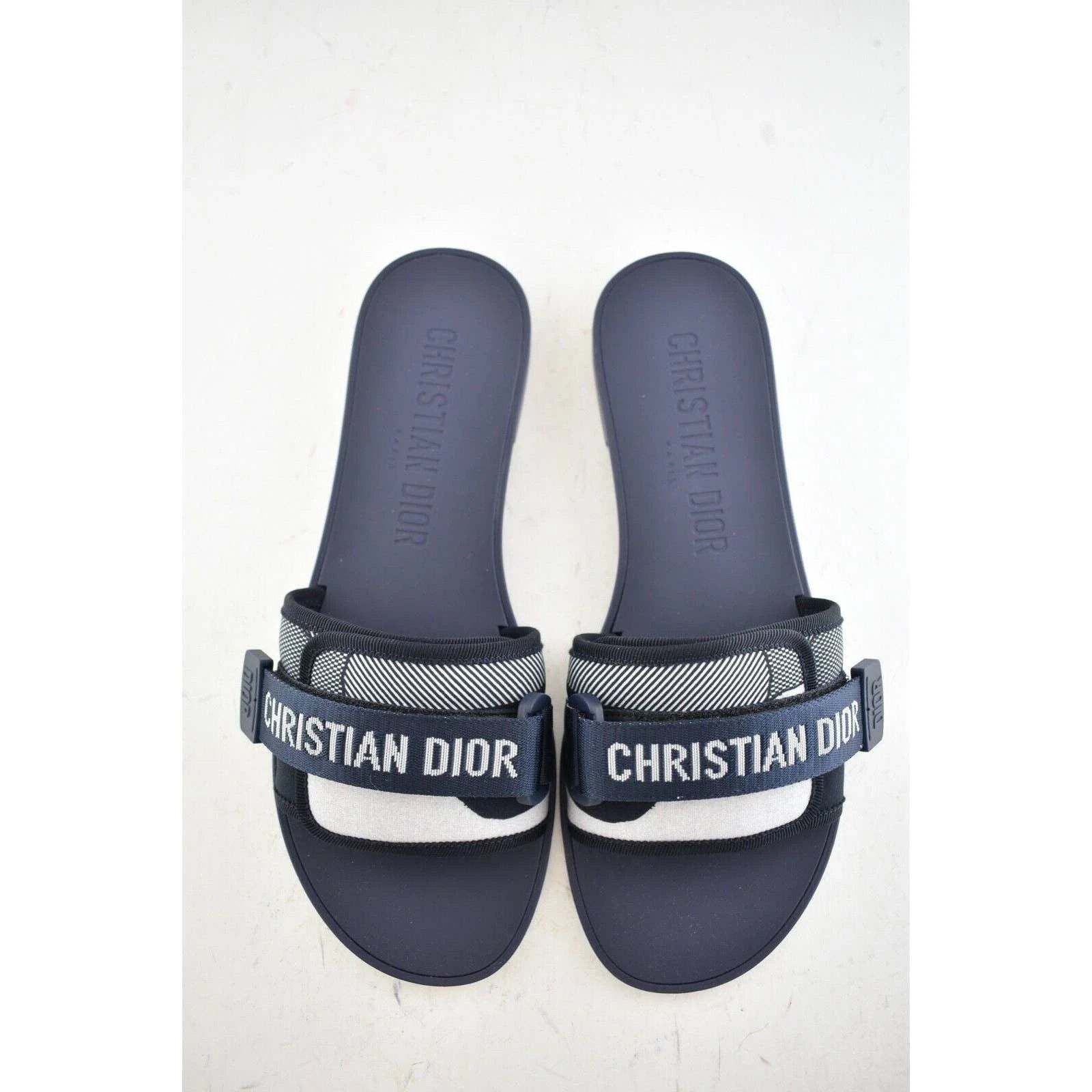 Dior Dio(r)evolution Dway Rubber Logo Slide Mule Flat Sandal 37 Size US 7 / IT 37 - 6 Thumbnail