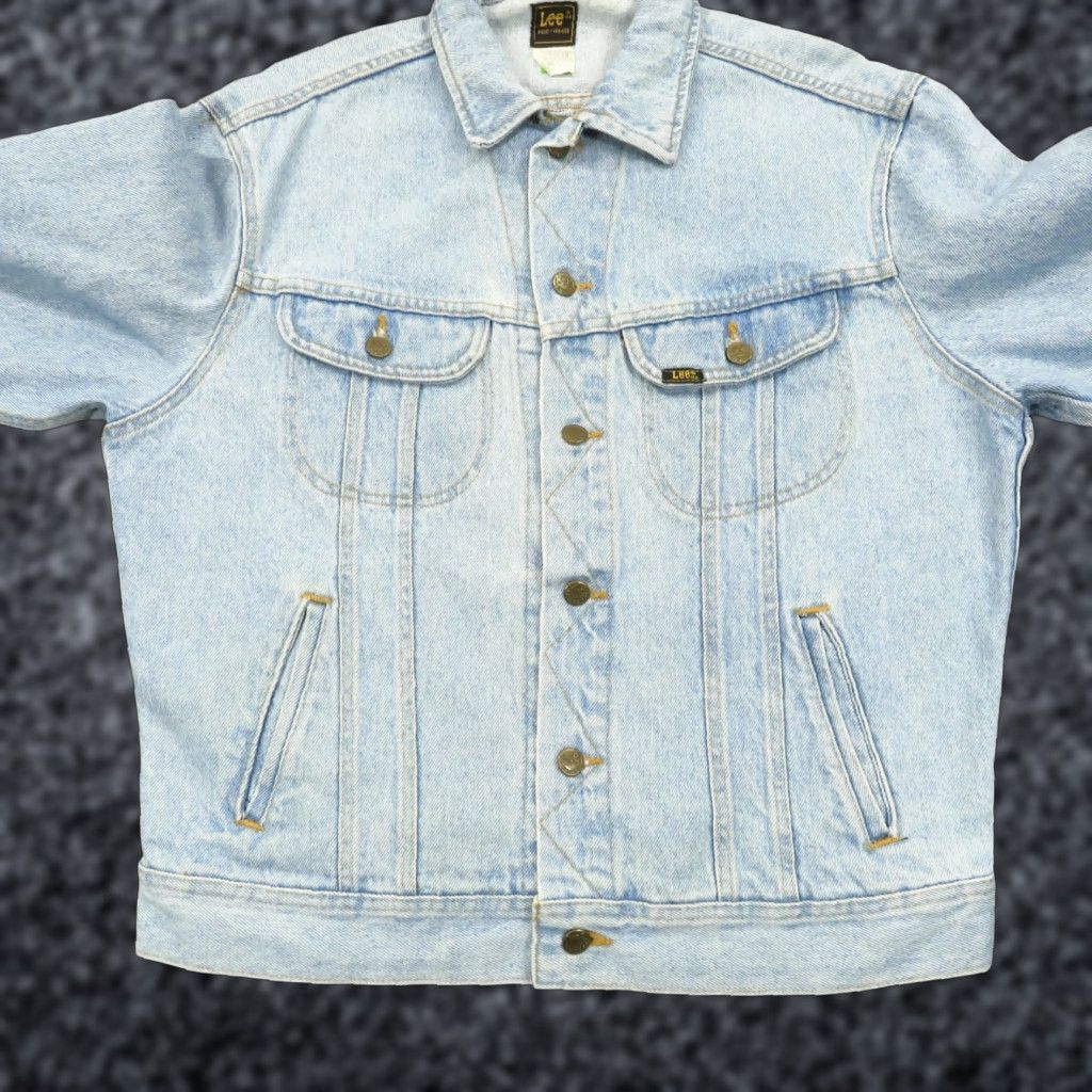 Lee VINTAGE Lee Denim Jacket Medium 80s Made in USA Light Wash Trucker Mens Coat VTG Size US M / EU 48-50 / 2 - 1 Thumbnail