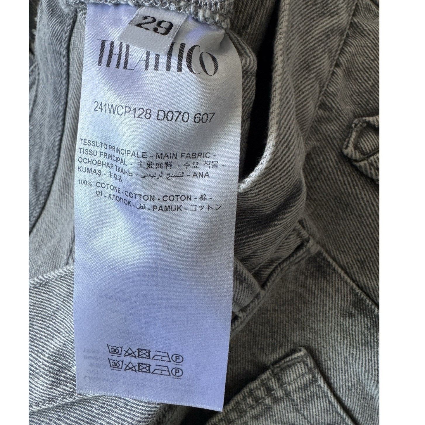 The Attico The Effie Long Grey Wide Leg Baloon Jeans