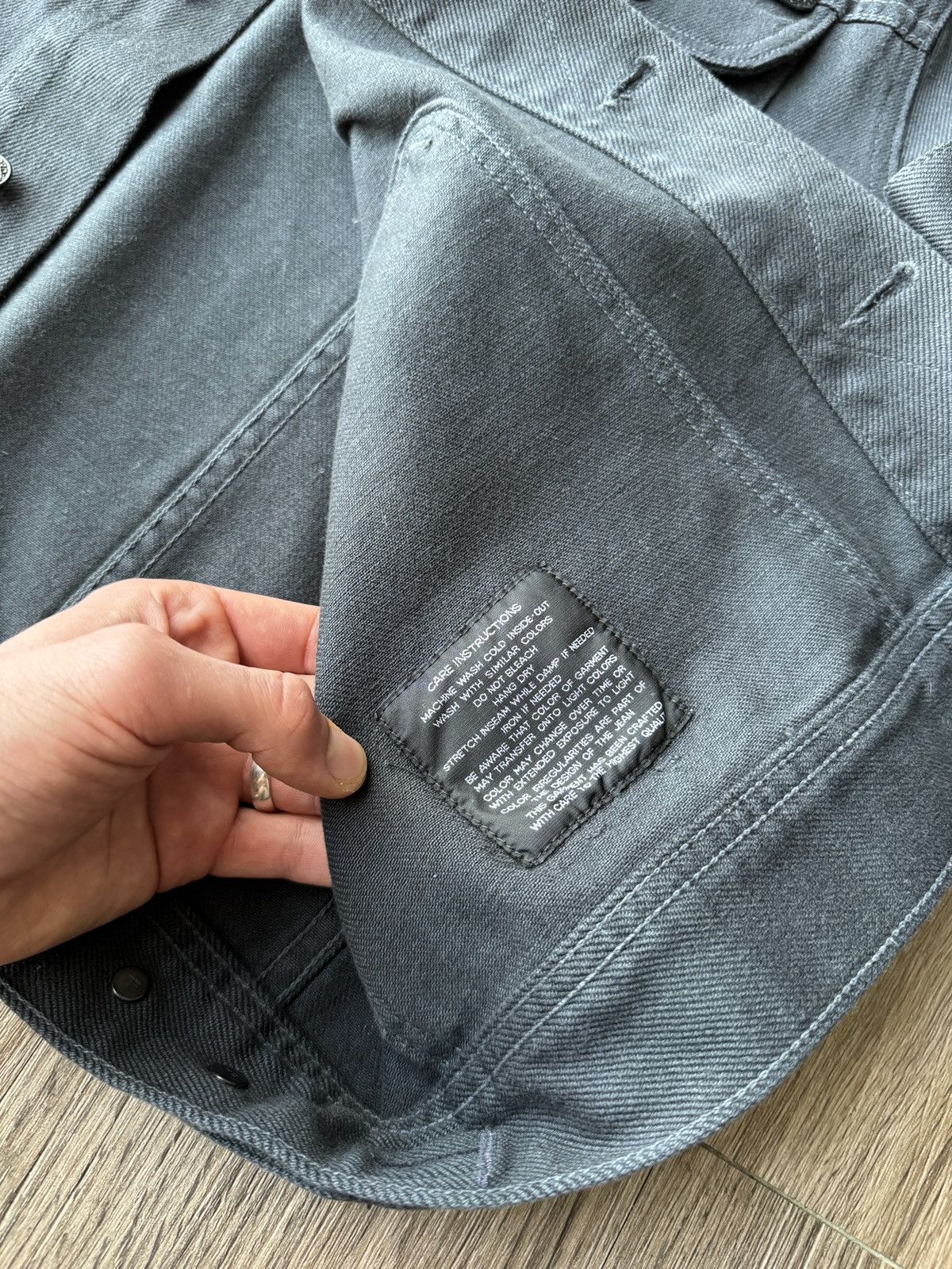 Tom Ford ⚫️ Tom Ford Graphite Black Japanese Denim Trucker Jacket Size US XXL / EU 58 / 5 - 6 Thumbnail