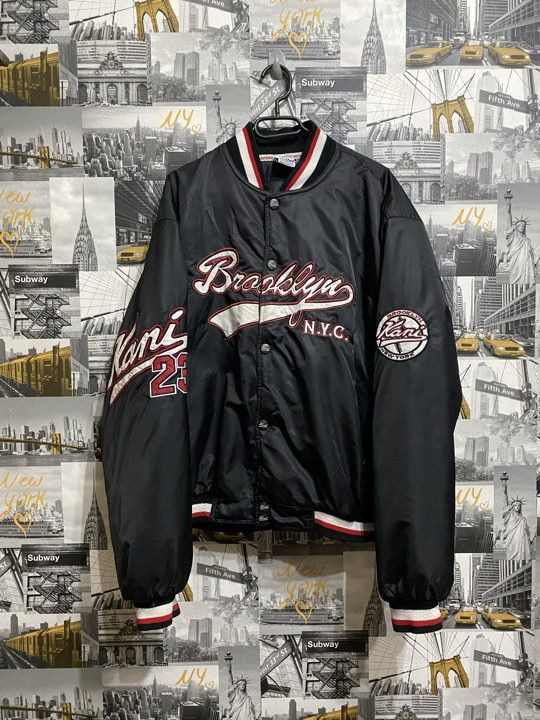 image of Karl Kani Vintage Rap Bomber Nyc Brooklyn Y2K 90's in Black, Men's (Size XL)