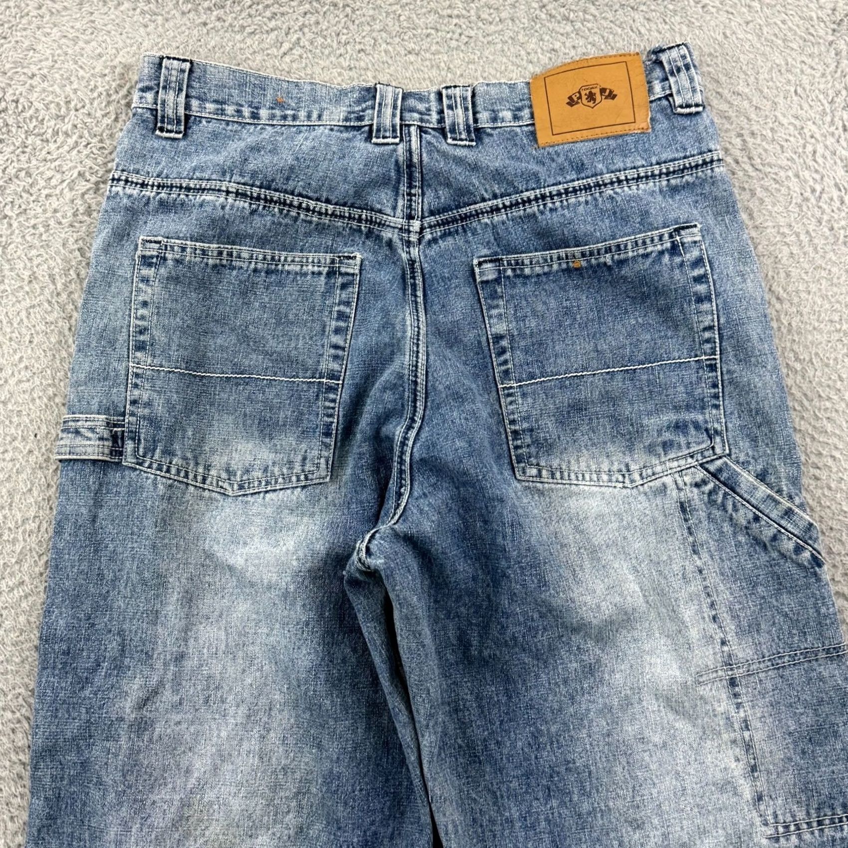 Denime Vintage PJ Mark Jeans Men 32x32 Blue Wide-Leg Baggy Loose Straight Leg Denim Y2K Jeans Size US 32 / EU 48 - 6 Thumbnail