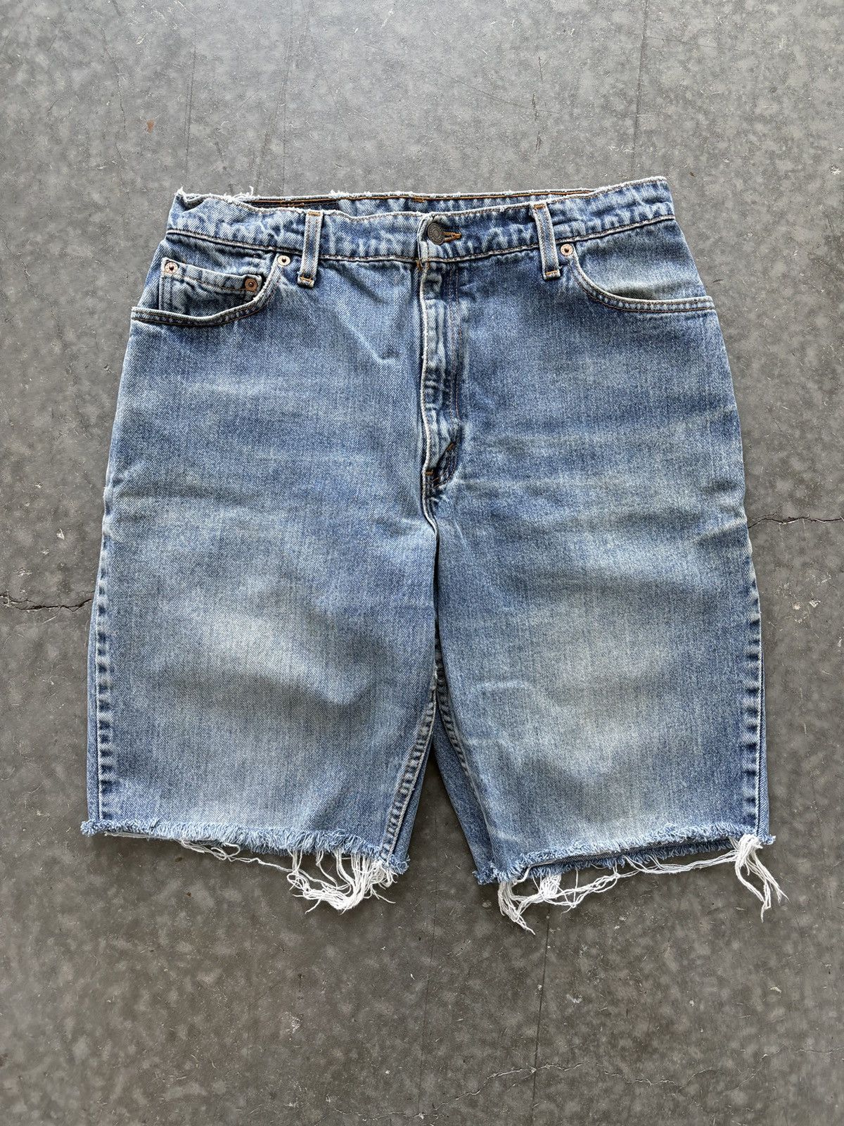 Levi's Vintage 90s Levis 550 Denim Shorts Baggy Distressed Skater Size US 31 - 1 Thumbnail
